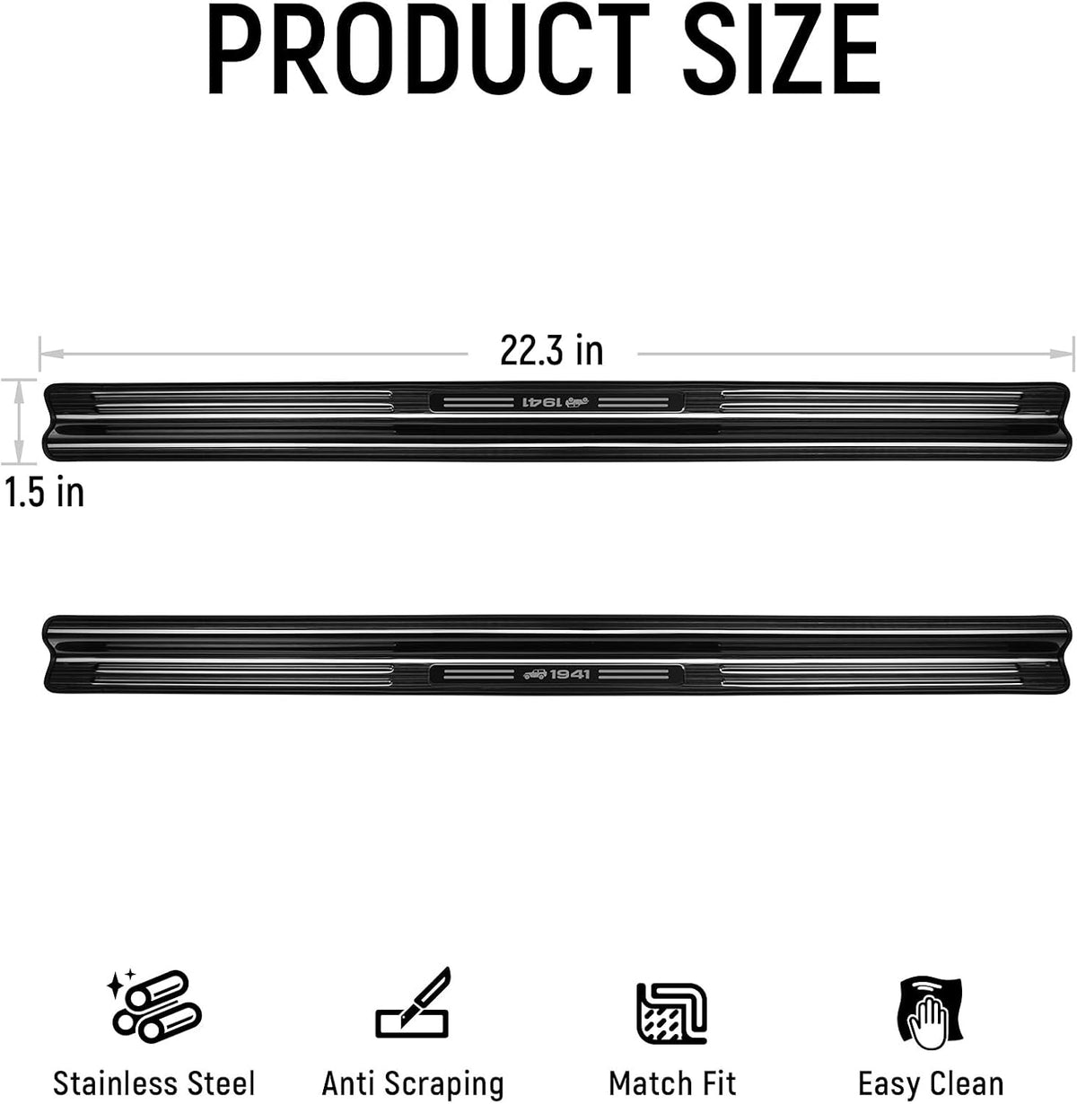 ZZEQYG 2 Pcs Front Door Sill Protector for 1997-2006 Jeep Wrangler TJ Scratch-Resistant Car Door Edge Guards Stainless Steel Interior Accessories