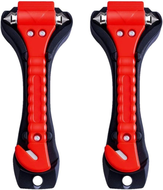 2 Pcs Car Emergency Escape Tool, Car Safety Hammer with Antiskid Seatbelt Cutter, Life Saving Emergency Hammer Rescue Hammer, Window Breaker, Glass Breaker