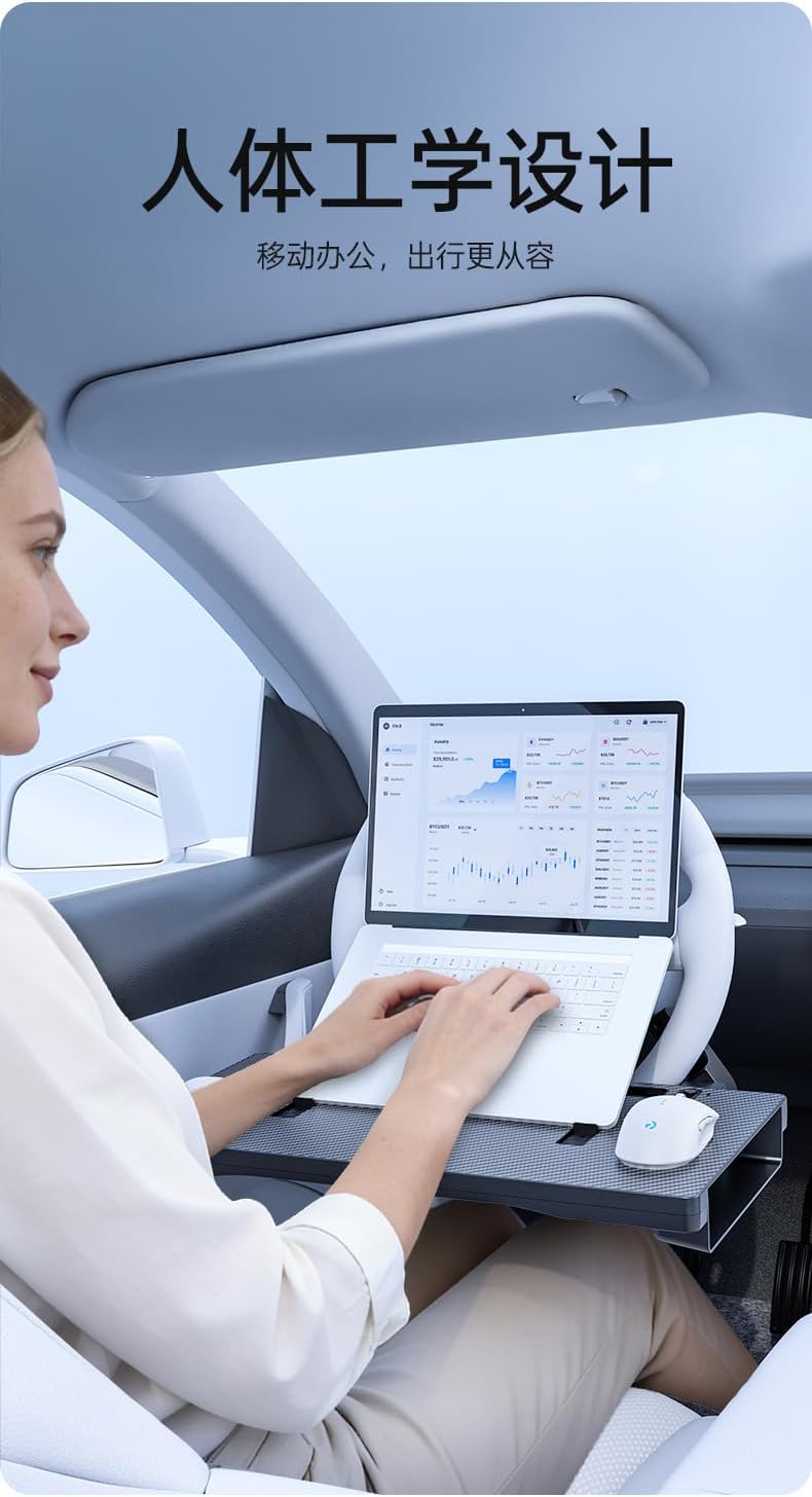2-in-1Car Steering Wheel Desk Multifunctional Tray Seat Gap Portable Tablet