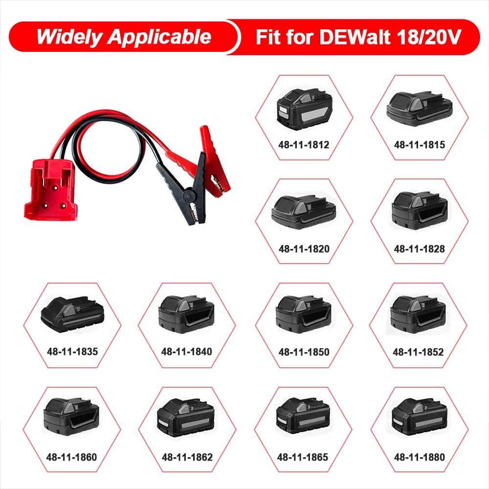 Jumper Cables with Adapter Compatible for Mil.waukee M18 18V Batteries
