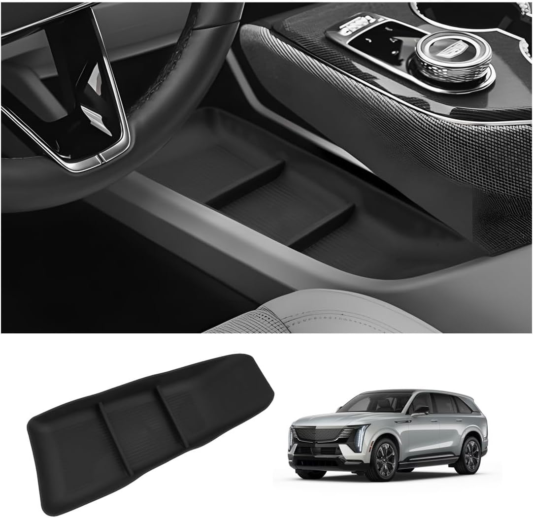 LUWU 2025 Cadillac Optiq Lower Center Console Organizer Compatible with 2025 Cadillac Optiq Luxury/Sport Accessories Armrest Console Organizer Armrest Insert Tray Black