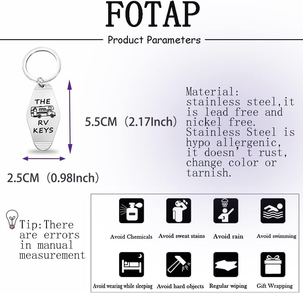 FOTAP RV Keychain RV Trailer Vacation Gift RV Camper Gift Motorhome Keychain Adventure Gift Gift For Camper Lover