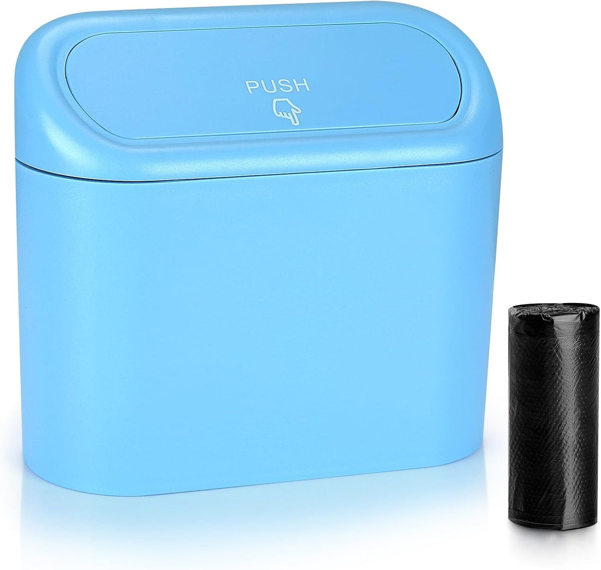 Accmor Car Trash Can with Lid, 2 Pack Mini Vehicle Trash Bin Car Dustbin Garbage Organizer Holder with Trash Bag, Small Hanging Leakproof Auto Storage Bag Container (Carbon Fiber)