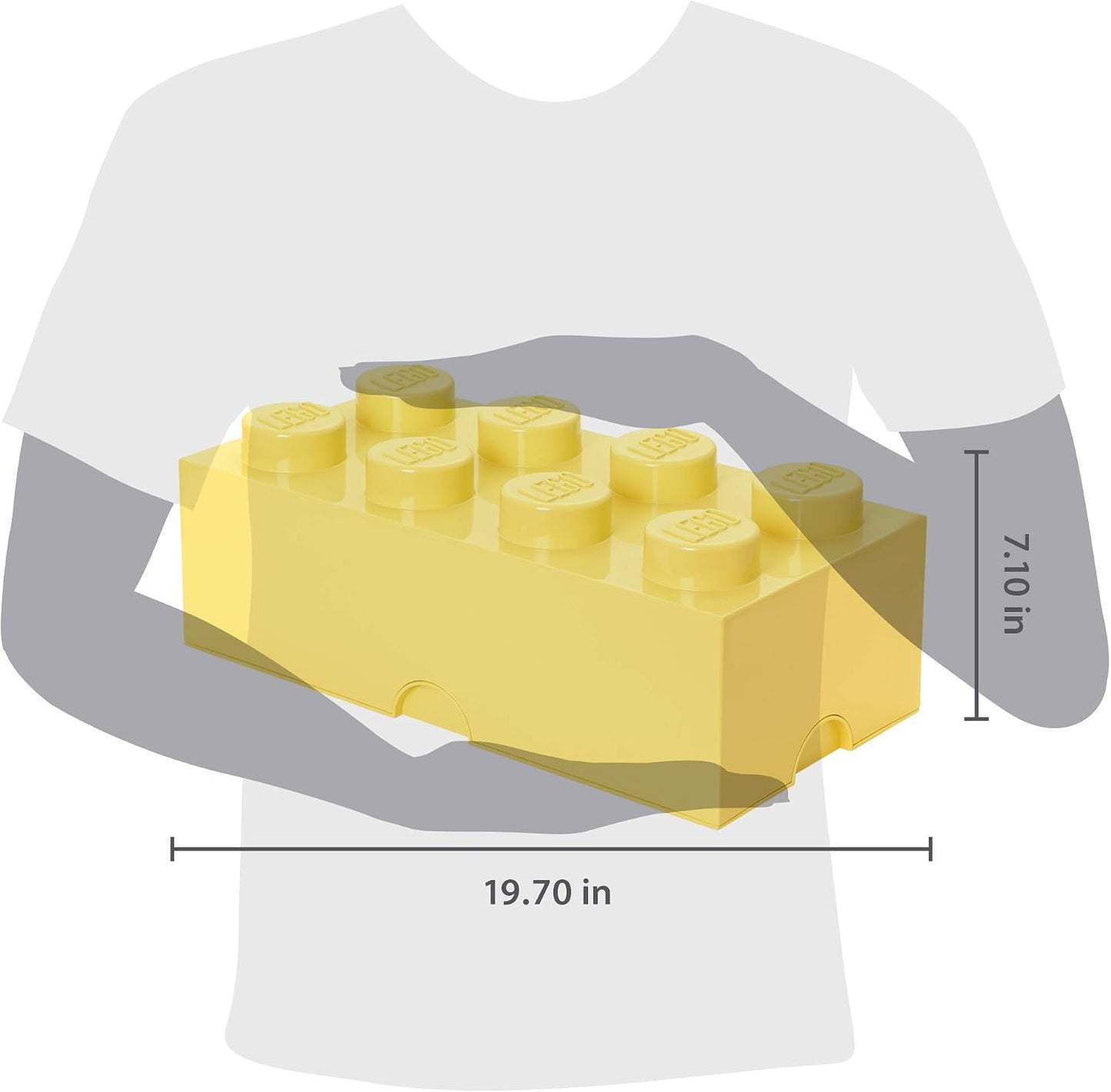 Room Copenhagen, LEGO Storage Brick Box - Stackable Storage Solution - Brick 8, Cool Yellow