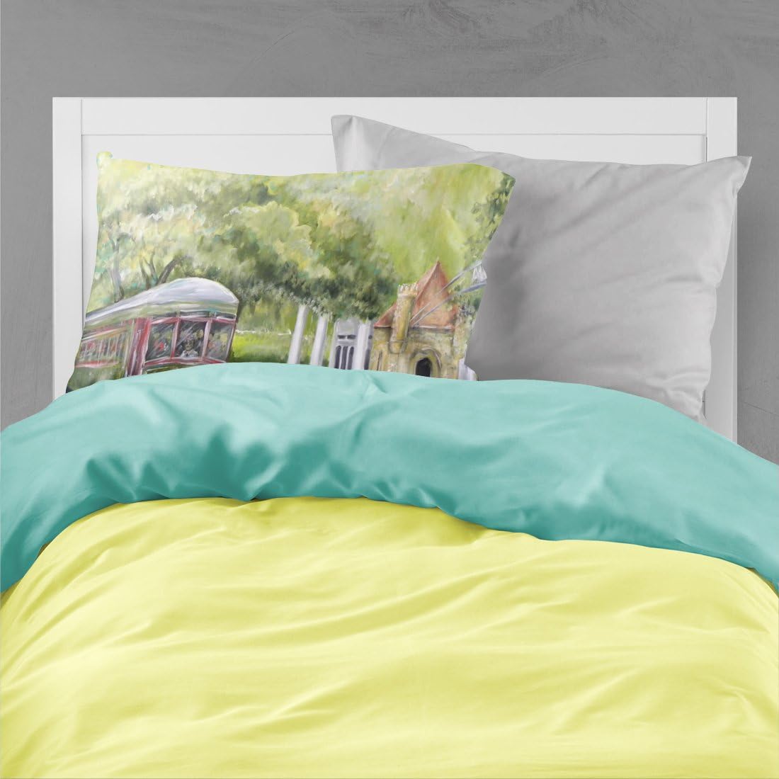Caroline's Treasures MW1091PILLOWCASE Streetcar Next Stop Audubon Park Fabric Standard Pillowcase Lightweight Super Soft Easy Care Decorative Artwork Pillowcase, Standard