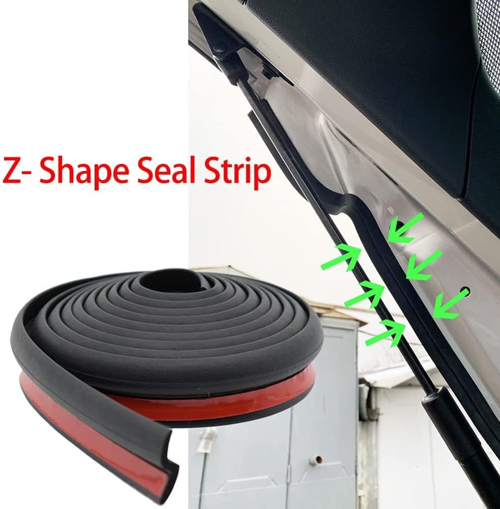 AUTOXBERT 4M/13ft Z Shape Car Window Door Rubber Seal Strip Edge Trim Guards Hollow Weatherstrip for Car Window Door Engine Cover