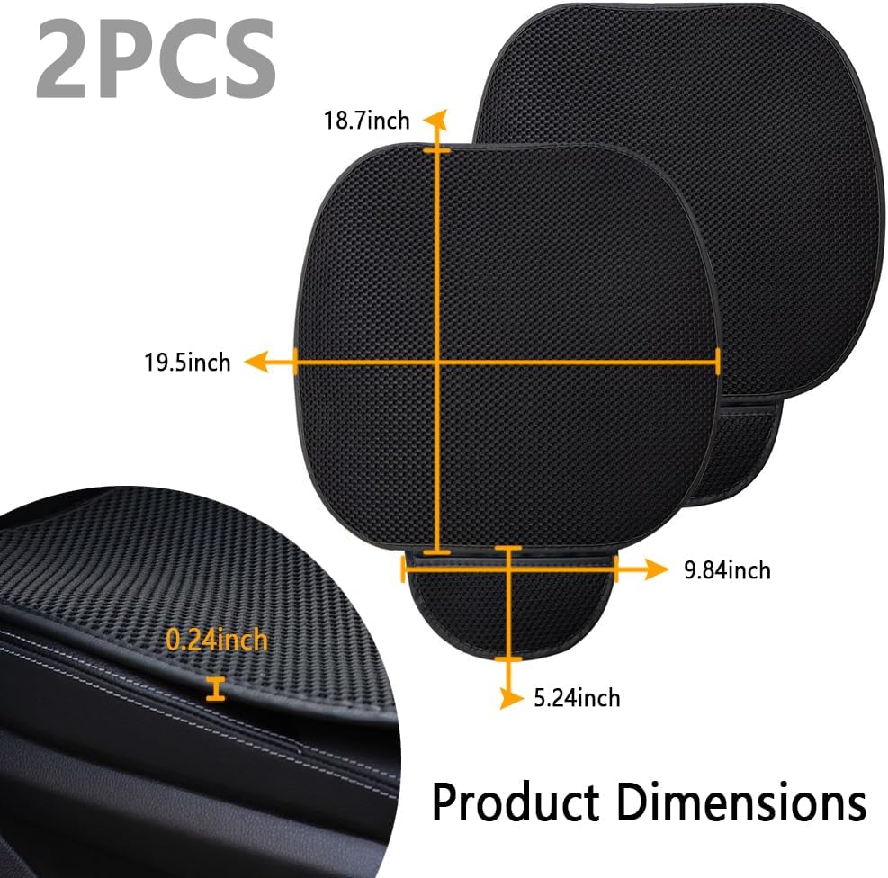 Extra Large 19.5" Car Seat Cushion for CCar Seat Driver Long Sitting,Breathable Comfort Car Cushion,Anti Slip CCar Seat Protector for Driving Travel 2Pcs
