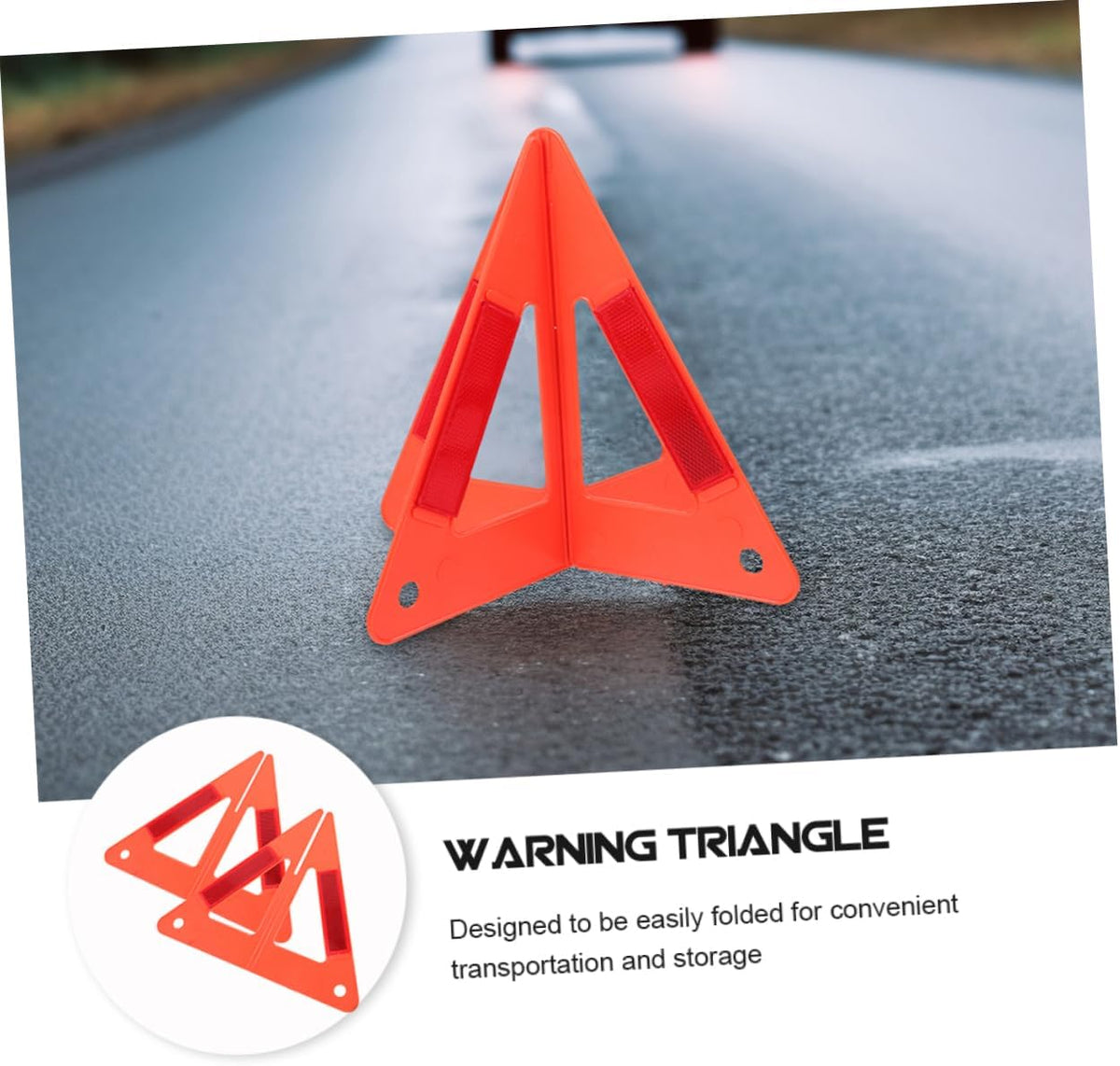 Unomor 3 Pack Foldable Warning Triangle Reflective Roadside Safety Sign