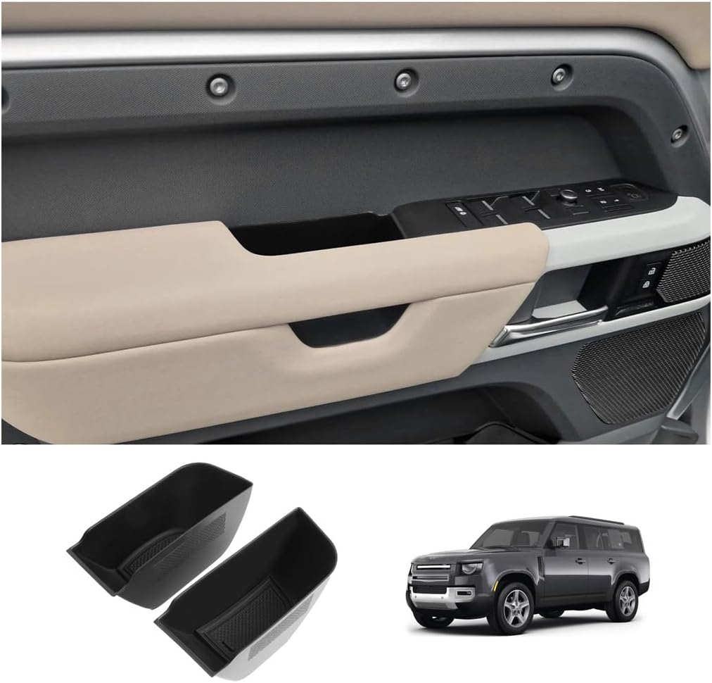 LUWU 2025 Defender Passenger Side Box Compatible with 2020 2021 2022 2023 2024 2025 Land Rover Defender Accessories Door Side Box Center Console Organizer Armrest Console Organizer Insert Tray