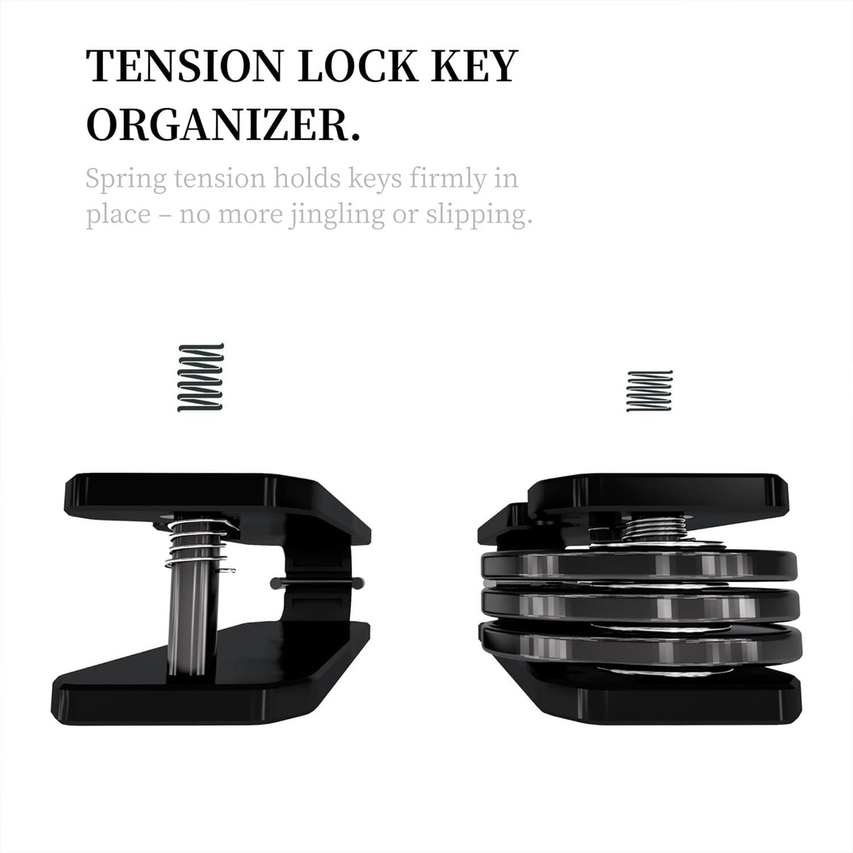 Compact Metallic Aluminum Key Organizer holder Keychain with Pocket Clip.