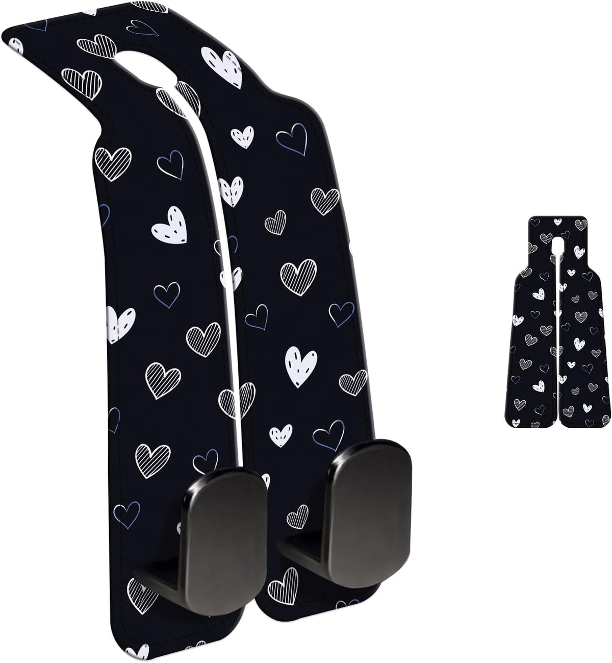 Car Purse Hook Purse Hook for Car Seats Headrest Car Seat Hook, Universal Cute Car Hanger Holder, Car Interior Accessories for Handbags Black Cute Heart