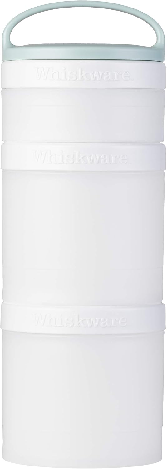 Whiskware Bluey Stackable Snack Containers for Babies, Toddlers, and Kids, Durable Food Storage Containers for Daycare, Car, and Airplane Travel, Formula Friendly, Bluey and Bingo (Pack of 2)
