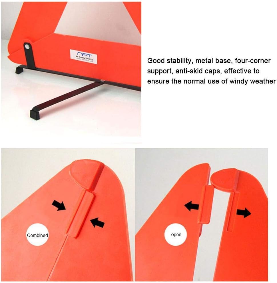 Warning Reflective Triangle Foldable Triangle Reflector Alerts Car Emergency Kit Roadside Warning Sign with Carrying Case for Car Vehicles Truck RV Tractor Trailer (1 Pack)