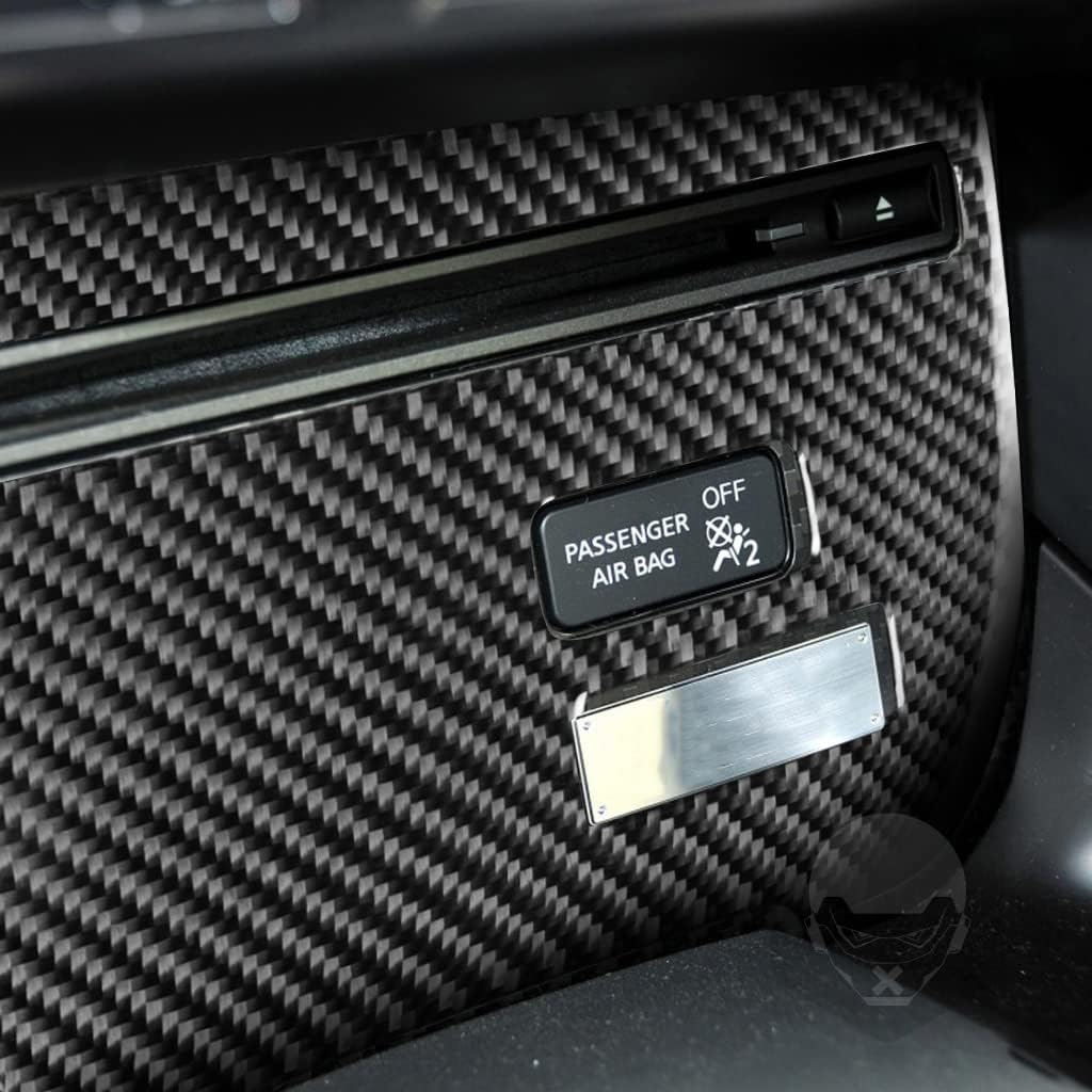 Carbon Fiber Car CD Player Control Panel Bluetooth Multimedia Audio Player FM Transmitter Decoration Decads Car Accessories Compatible with Nissan GTR R35 2008-2016 Black Type-A