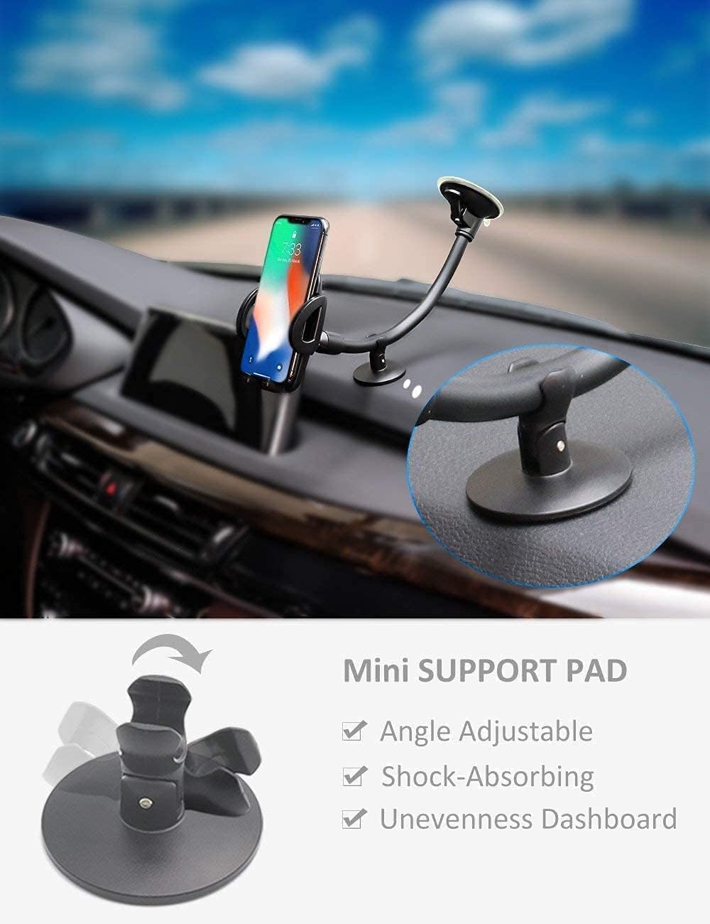 Portable Electronic Device Mount, Black, Compatible with iPhone 11 Pro Max/11/XS Max/XS/XR/X/8 Plus/8/7 Plus/7/6S Plus/6S/SE