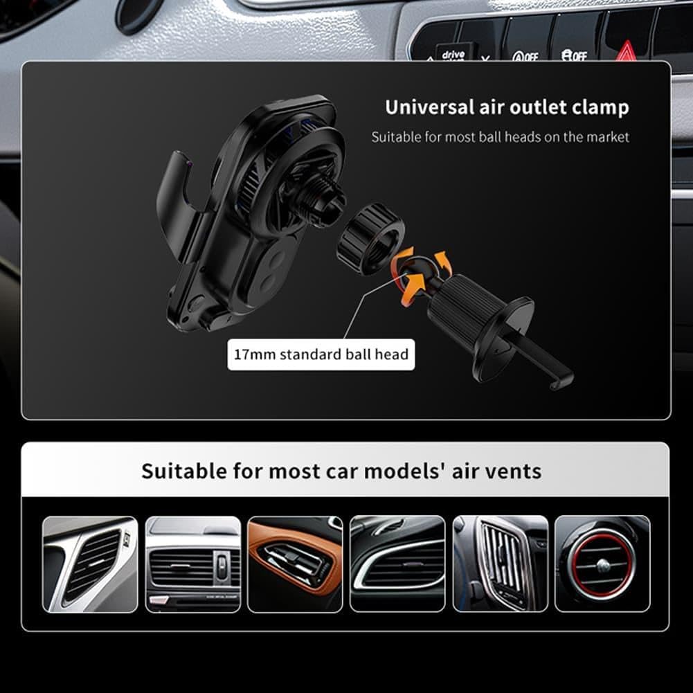 25W/15W Multi-Power Wireless Car Charger with Semiconductor Cooling, New Upgrade Q i2.2 Fast Charging Car Navigation Phone Holder Mount, Infrared Auto-Clamping, Strong Magnetic (Black)