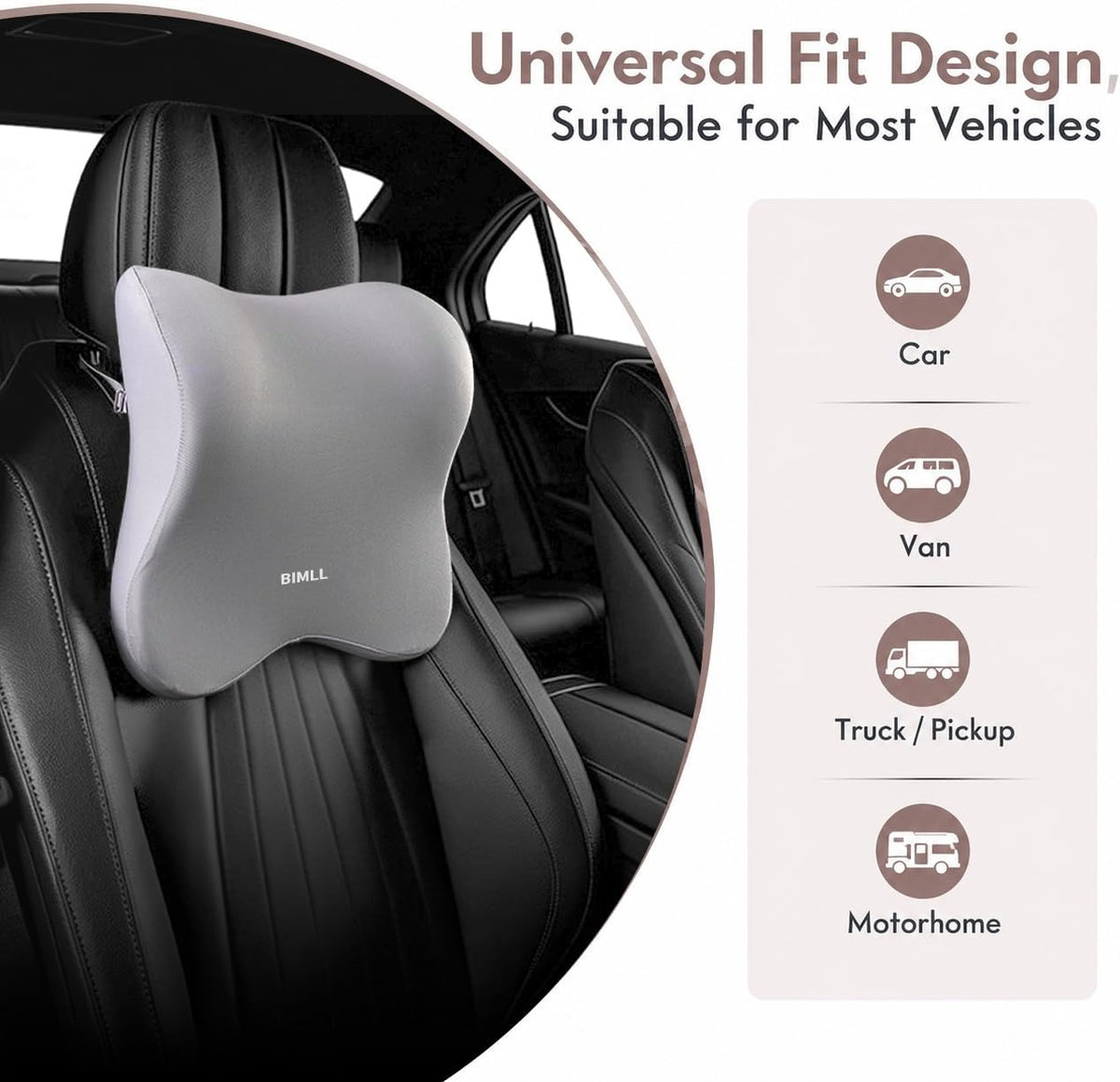 2PCS Car Headrest, Memory Foam Car Neck Pillow for Car Truck SUV RV