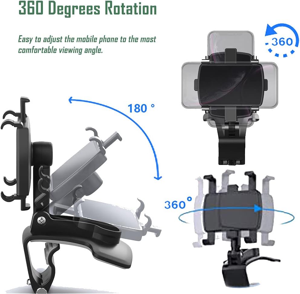 YAOKEEP Car Phone Holder Mount, 360 Degree Rotation Dashboard Phone Holder