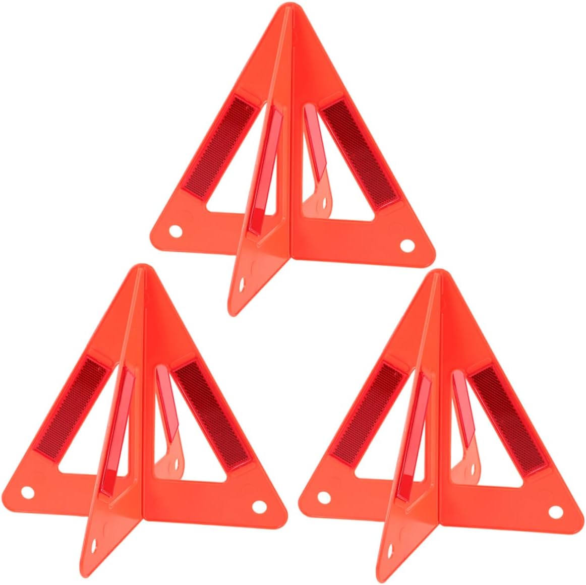 PRETYZOOM 3pcs Reflective Triangle Warning Signs for Roadside Emergency Foldable Vehicle Safety Kits Carrying Case