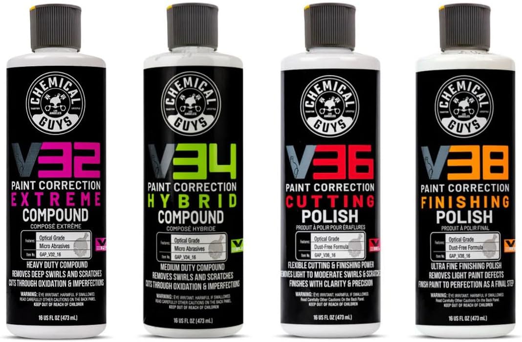 Chemical Guys, V Line Polish & Compound Kit, Paint Correction, 4 x 16 oz