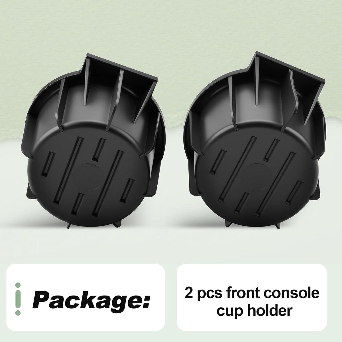2 PCS Front Console Cup Holder with Flow Through Console Inserts Replacement Black TPE Compatible with 2009-2014 F150 Repalce 9L3Z-1513562-CB