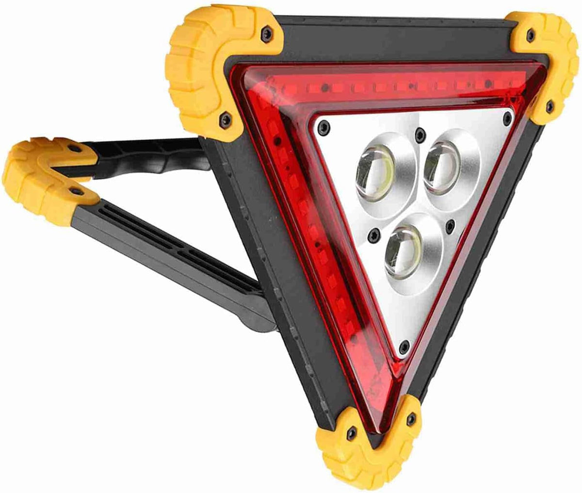 Warning Triangle Emergency Triangle Roadside Safety 30W LED Warning Light Red Flashing USB Rechargeable Portable with 3 COB 36 Lamp Beads for Car Breakdown