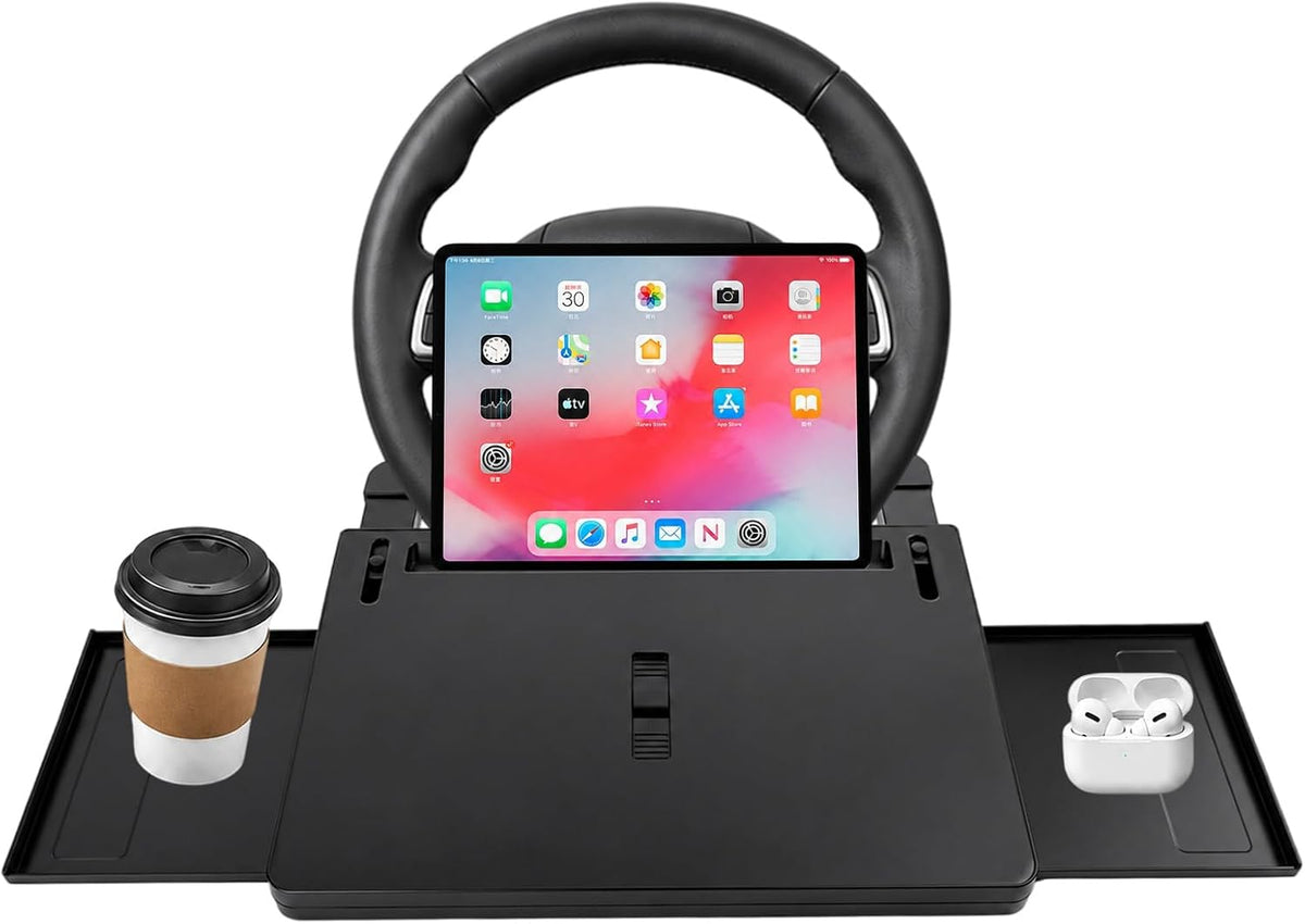 2‑in‑1 Extendable Steering Wheel Tray, Adjustable Car Desk
