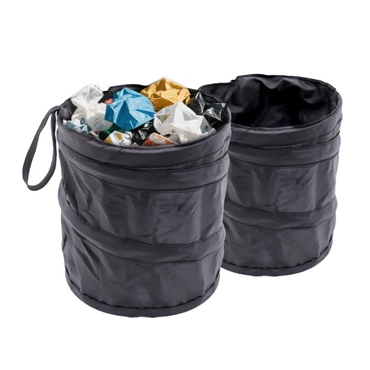 2-Packs Car Trashcan, Collapsible Car Trash Can - Pop-Up Garbage Bin Fits Cup Holder, Auto, Truck & RV | Foldable Mini Trash Can for Small Spaces, Portable Waste Bin for Car Door (2PCS)