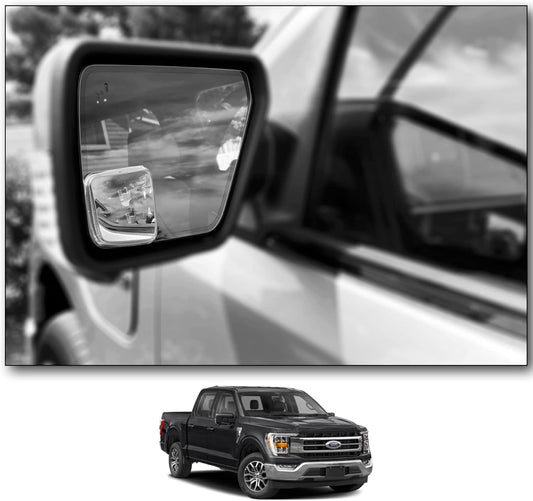 NXTGEN Custom Blind Spot Mirrors - Compatible With 2021-Present Ford F150 14th Generation Factory Mirrors With BLIS | Extended View - 2 Piece Set (Left & Right)