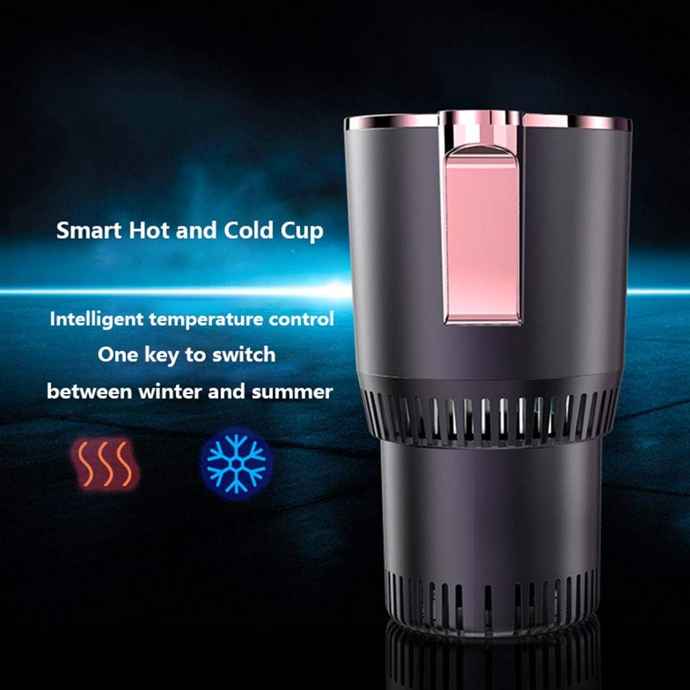 2-in-1 Smart Car Cup Warmer Cooler, Auto Car Cooling and Heating Cup Mug Holder with LED Temperature Display, Touch Control, Keep Beverage Cool and Warm Fits in Commuter Road Tripper