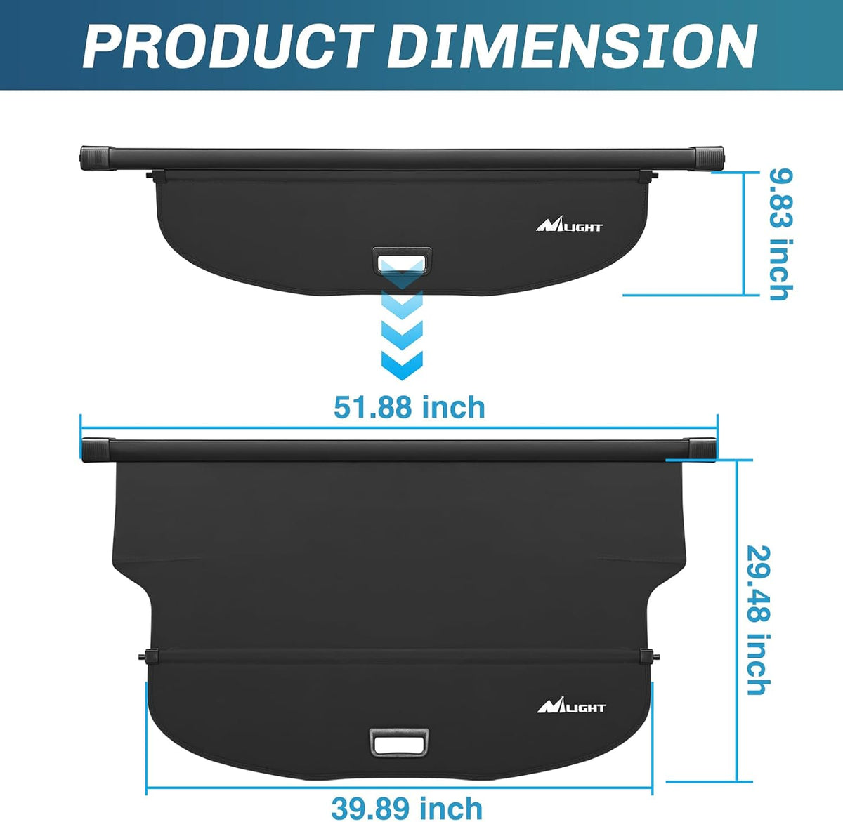 Nilight Trunk Cargo Cover for Jeep Cherokee 2019-2023