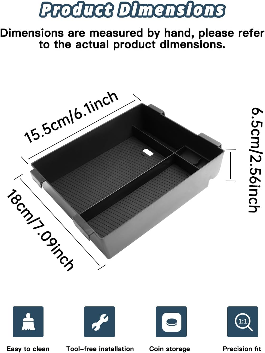 Ruiya 2016-2024 Titan Center Console Organizer for Nissan Titan Accessories ABS Material Armrest Console Organizer Compatible with 2016-2021 2022 2023 2024 Nissan Titan S/SV/Pro-4X/Platinum Reserve