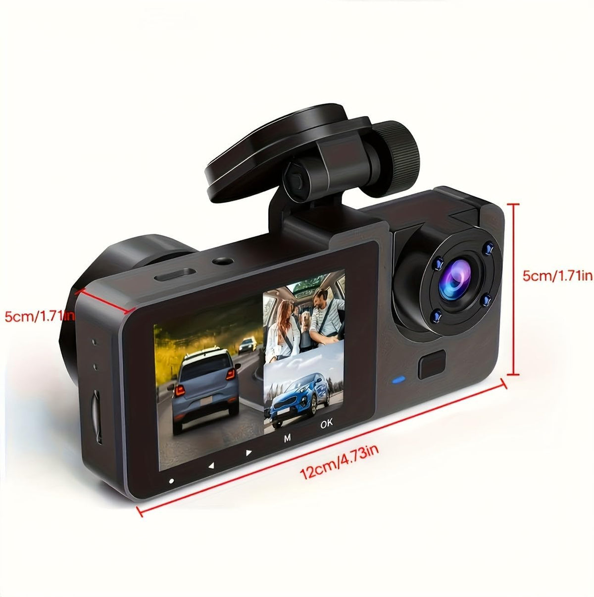 4K Dash Cam Front Rear, Full HD 3 Channel Dashcam, 5.8GHz WiFi Dash Camera 2" IPS, 170°Wide Angle, 24H Parking Mode