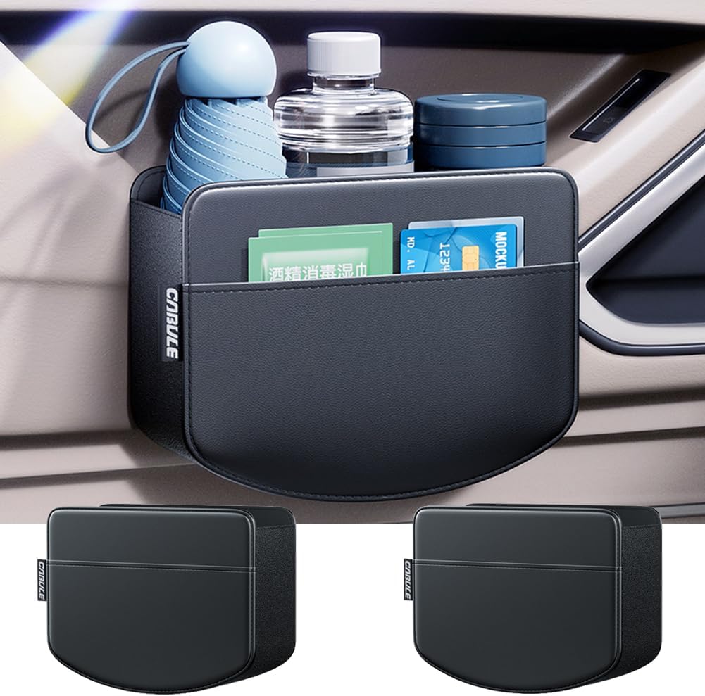 Tumecos 2Pcs Multifunctional Storage Box,Car Trash Can, Auto Door Side Organizer,Large Capacity Storage Bag,Back Seat Storage Pocket, Car Accessories Organizer Box(Style A)