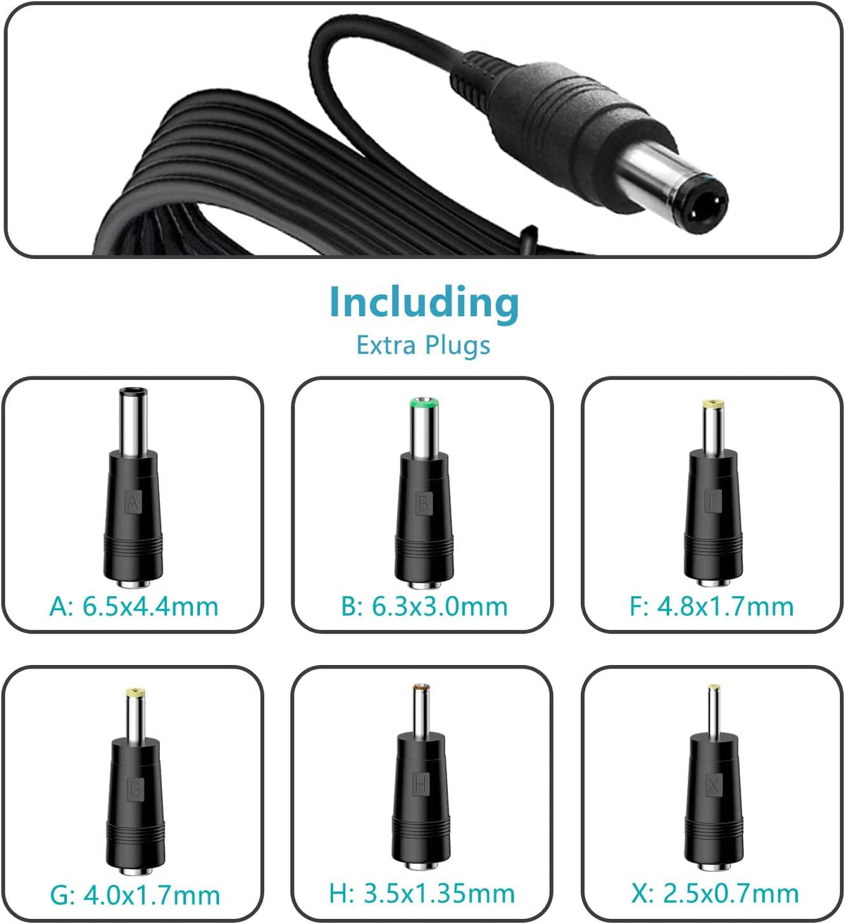 DC 15V 1A Adapter Charger Charging Cable Cord for Peak 450A 500A 600A 800A 1000A Auto Battery Booster Jump Starter, Compatible Beatit,Tacklife,Gooloo & More Portable Car Jump Starter