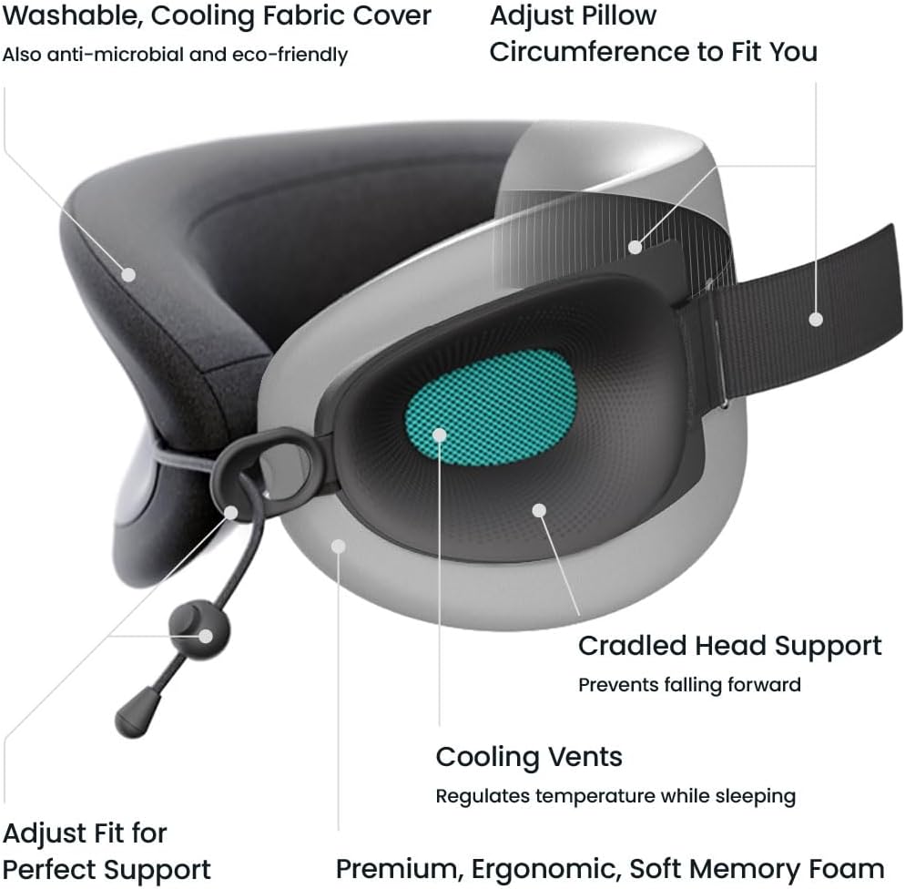Cabeau Evolution X Travel Essential Neck Pillow - Award Winning Innovative Travel Pillow - The Only Customizable Neck Pillow that Works - Diamond