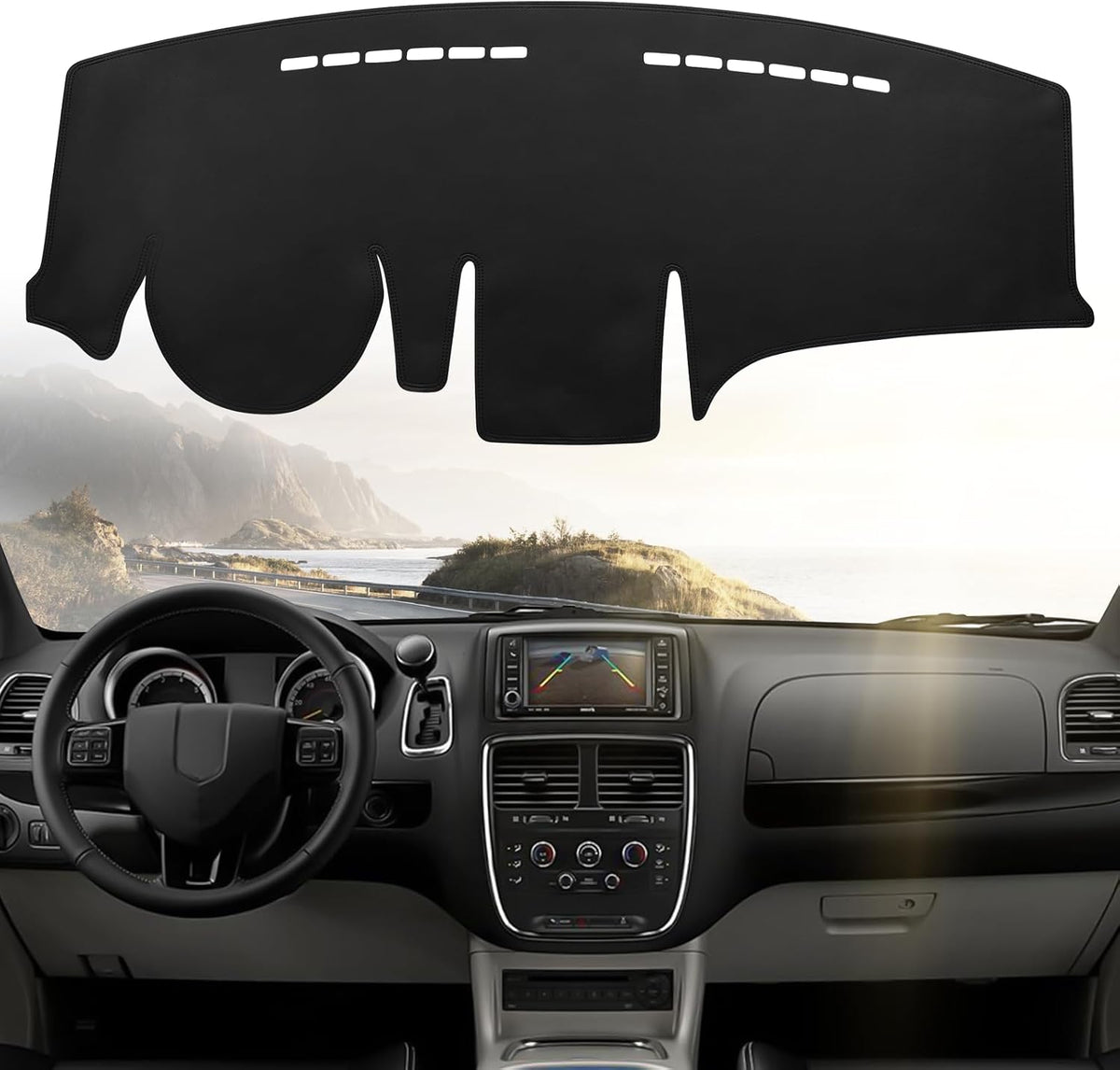 Leather Dashboard Dash Cover Mat Carpet PU Compatible with 2011 2012 2013 2014 Hyundai Sonata