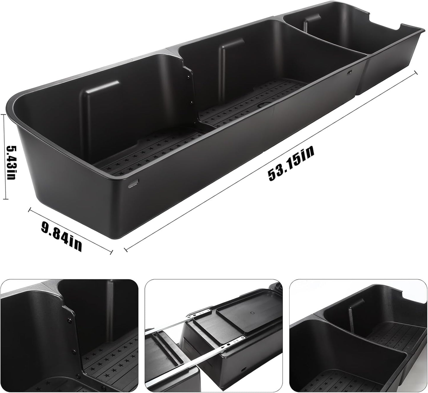 MAXDOM Under Seat Storage Fit for (2015-2026) F150 SuperCrew/Crew Cab (2017-2026) F250 F350 F450 F550 Super Duty Rear Underseat Organizer Box