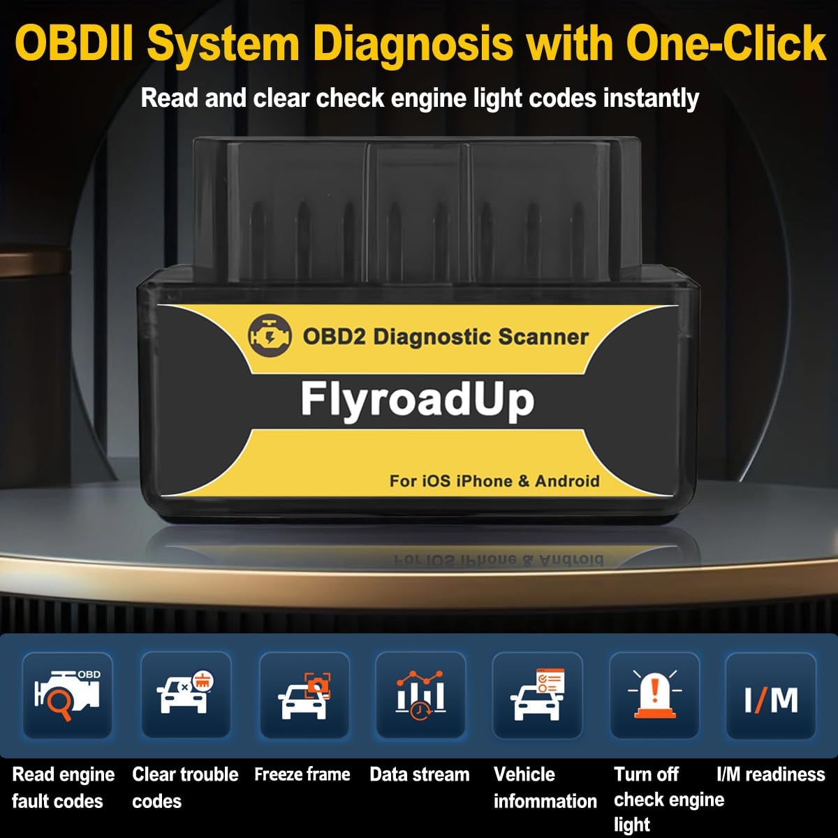 Car OBD2 Scanner Bluetooth for iOS Android OBDII Code Reader