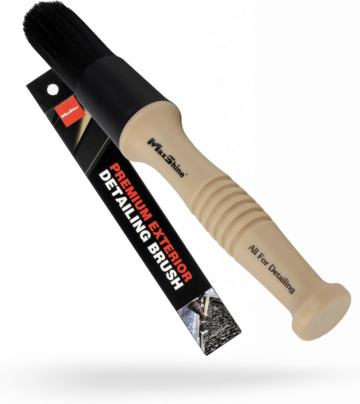 Maxshine Professional Exterior Detailing Brush | Heavy-Duty Stiff Bristle Brush for Wheels, Rims & Tires | Large Off-White Durable Car Detailing Tool for Exterior Cleaning & Auto Care