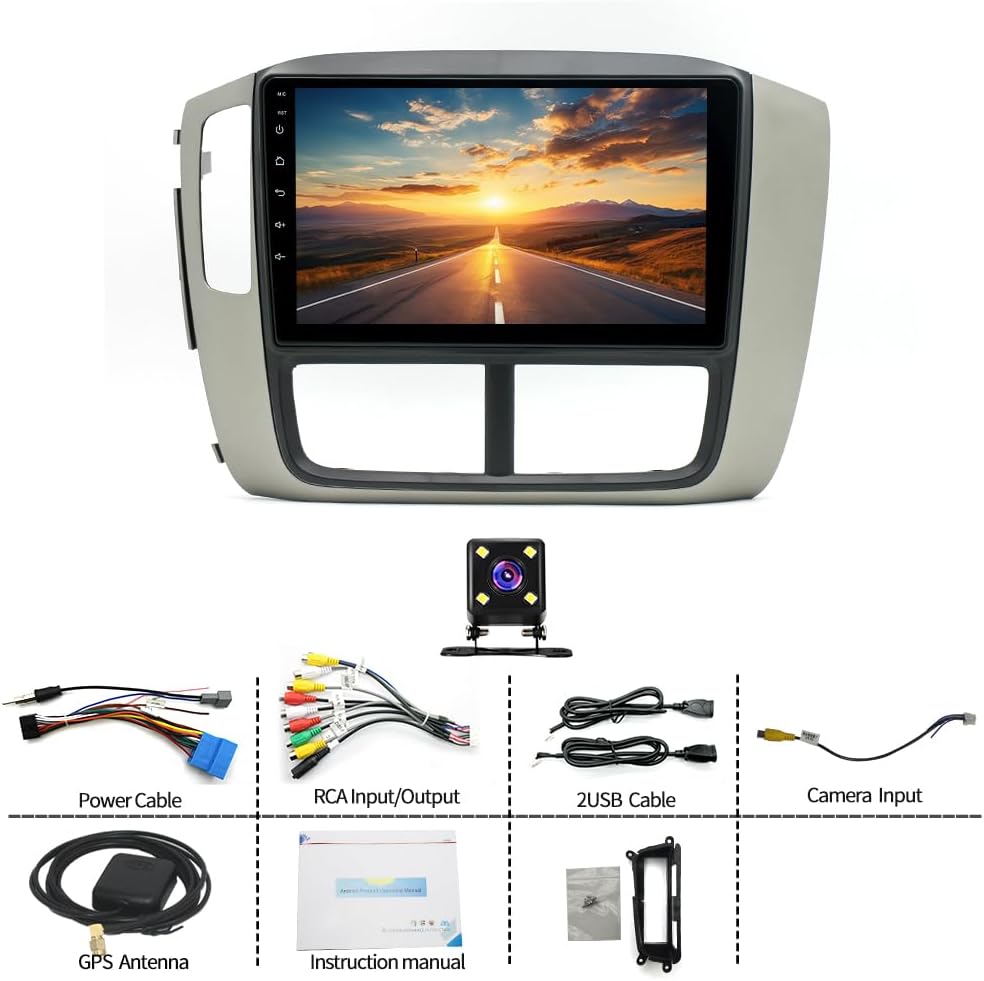 2+32GB Android 13 Car Stereo Radio Compatible for Pilot 2006 2007 2008, 9inch Touch Screen Replacement with WiFi Backup Camera Carplay Android Auto GPS FM Bluetooth