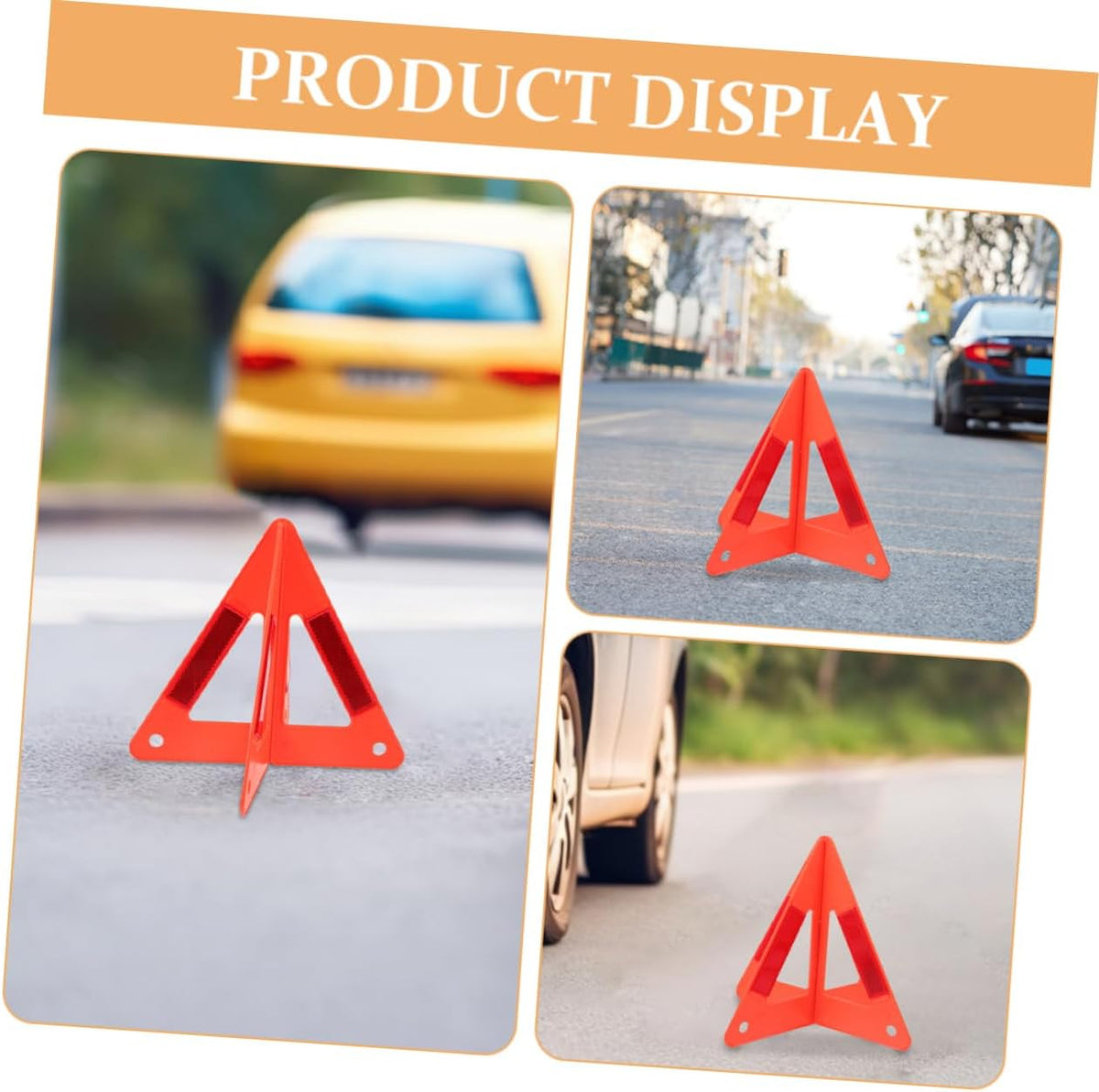 STOBAZA 5pcs Reflective Triangle Warning Signs for Car Road Safety