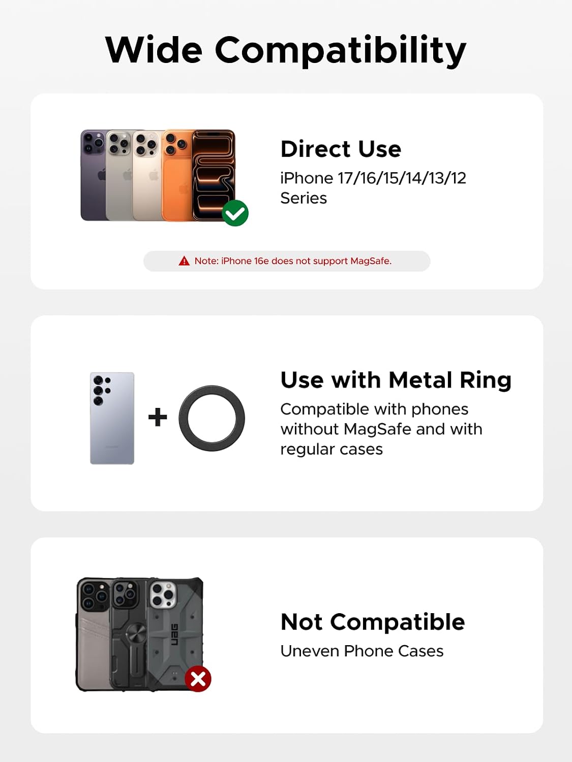 UGREEN Upgraded MagSafe Car Mount, Strongest Magnet Power, 30*N52 Magnets