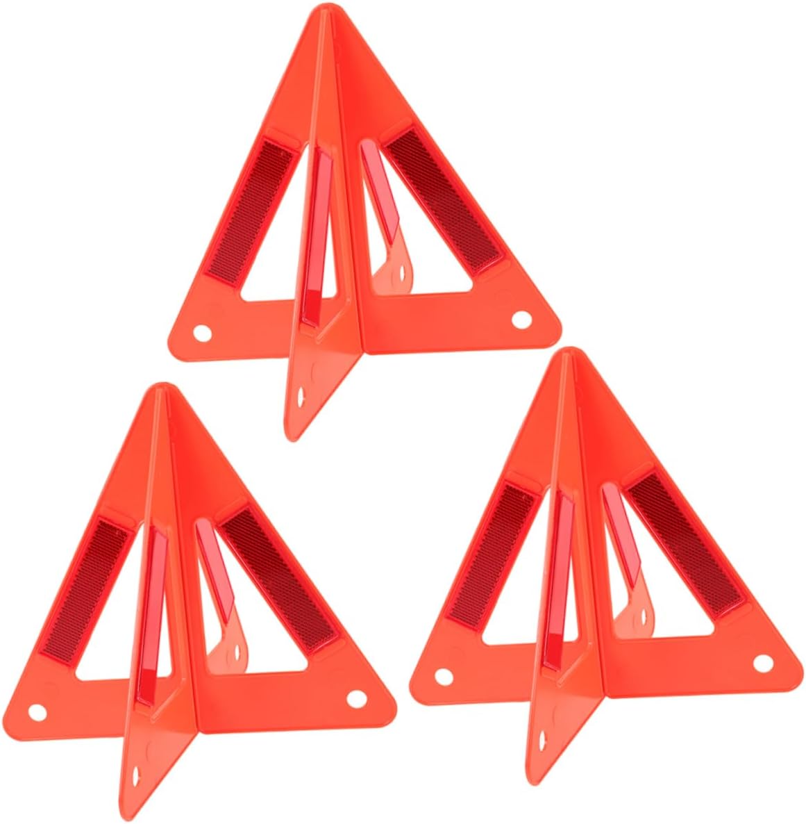 Foldable Reflective Warning Triangle Set, 3pcs Plastic Roadside Safety