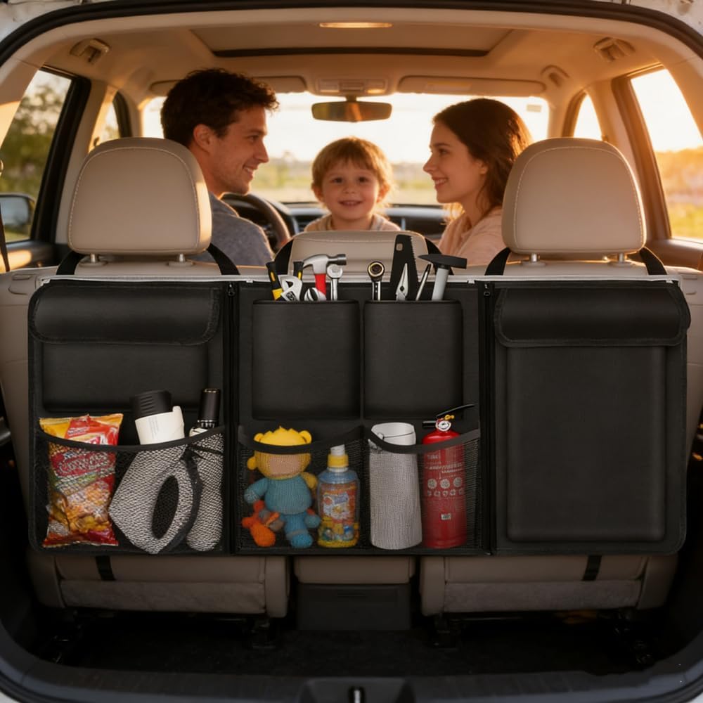 Car Trunk Organizer,Car Organizers and Storage Bag Backseat,7 Large Pockets