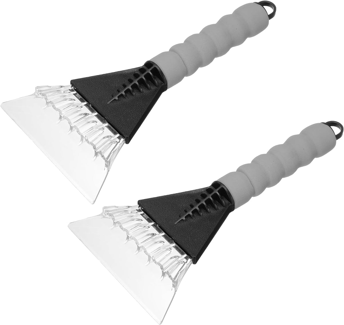 HARFINGTON 2Pcs Ice Scrapers for Car Windshield 10" x 5" Window Frost Removal Tool Snow Scraper with Foam Handle for Car SUV Truck, Black/Green