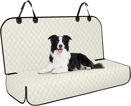 Waterproof Dog Backseat Cover for Cars, Non-Slip Pet Seat Protector, Beige