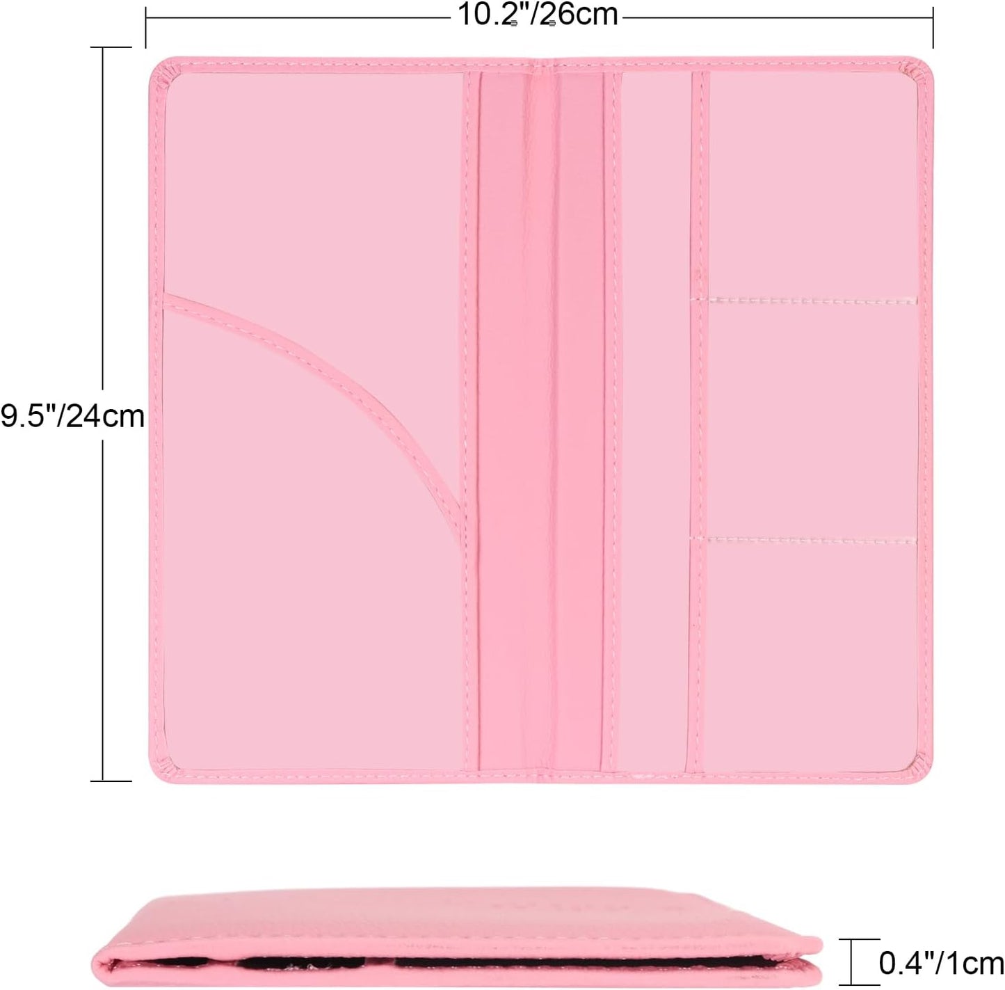 Cacturism Car Registration and Insurance Holder, Car Accessories Vehicle Glove Box Car Organizer Women Car Accessories with Magnetic Shut for Cards, Essential Document, Driver License, Pink