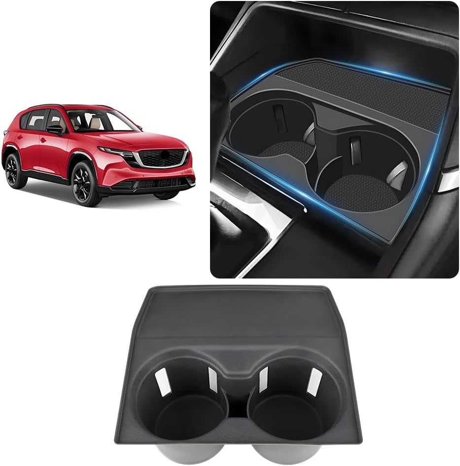 Car Cup Holder Insert for Mazda CX5 CX-5 2026 Auto Interior Accessories Center Console Organizer Water Bottle Cupholder Storage Coasters Station TPE Silicone Accessory
