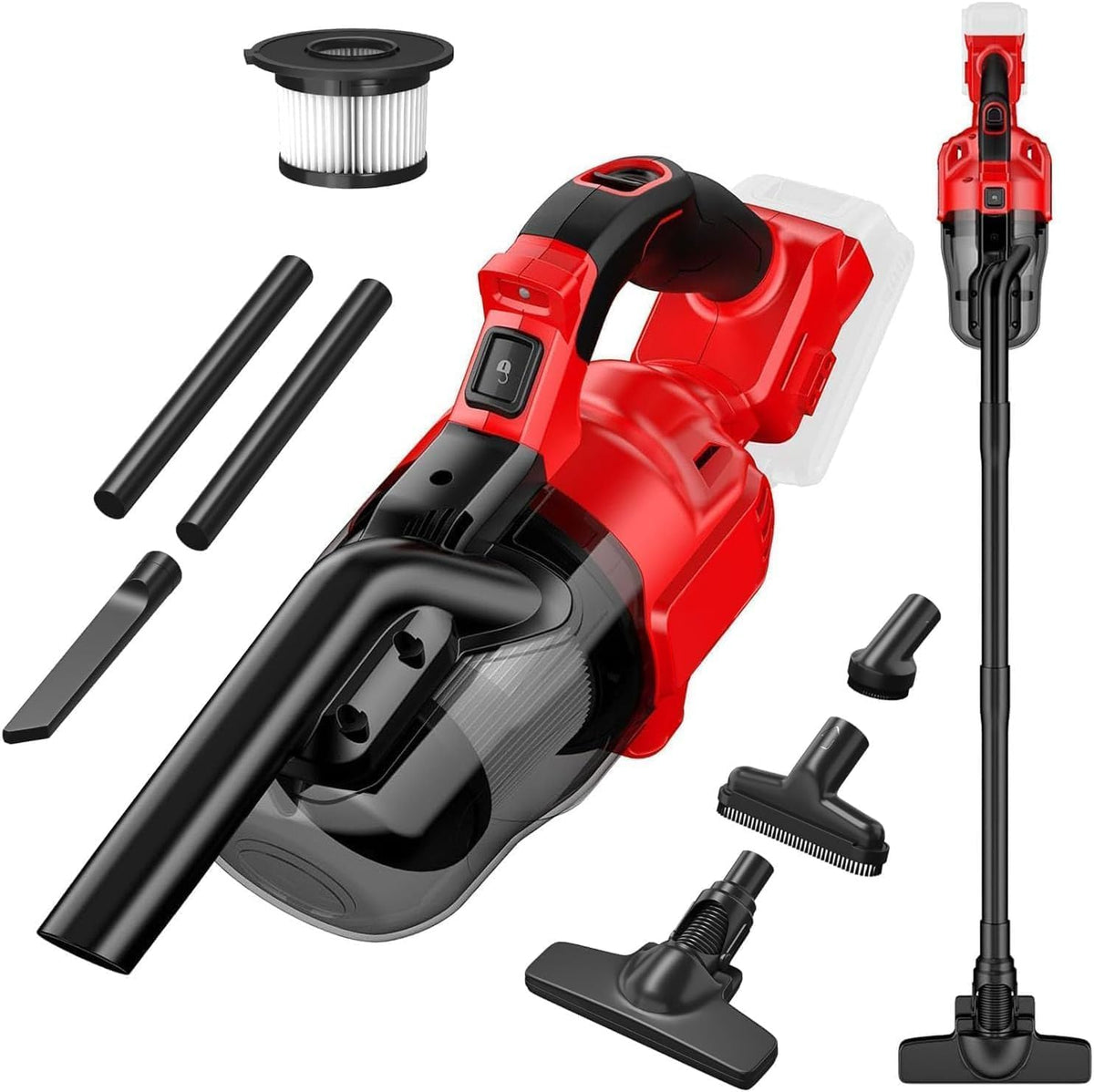 Cordless Vacuum Cleaner for De-Walt 20V, Brushless 5 in 1 Stick Vacuum with Washable HEPA Filter 55CFM Handheld Vacuum Cleaner for Floor, Carpet, Car, Shop Vac(Tool Only)